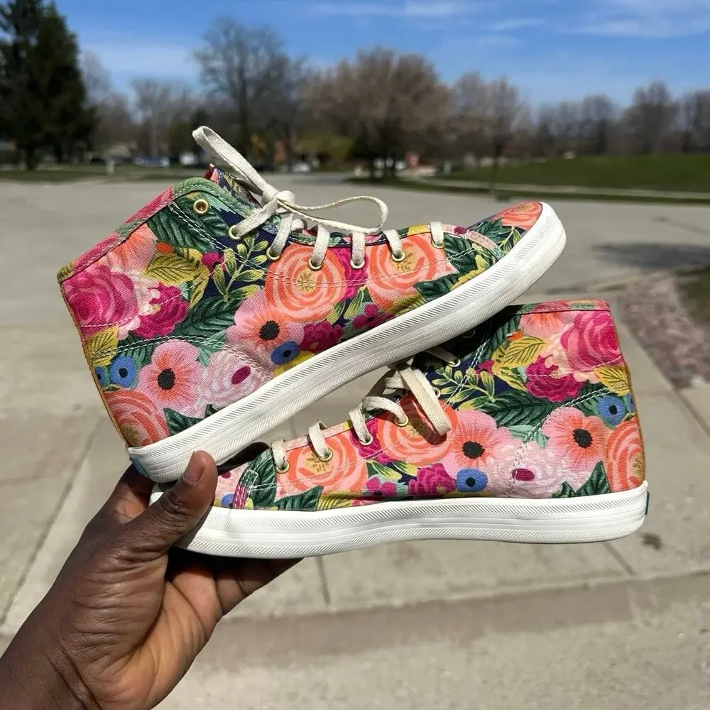 Keds x Rifle Paper Co. Juliet Floral High Top Sneakers Women’s Size‎ 7.5